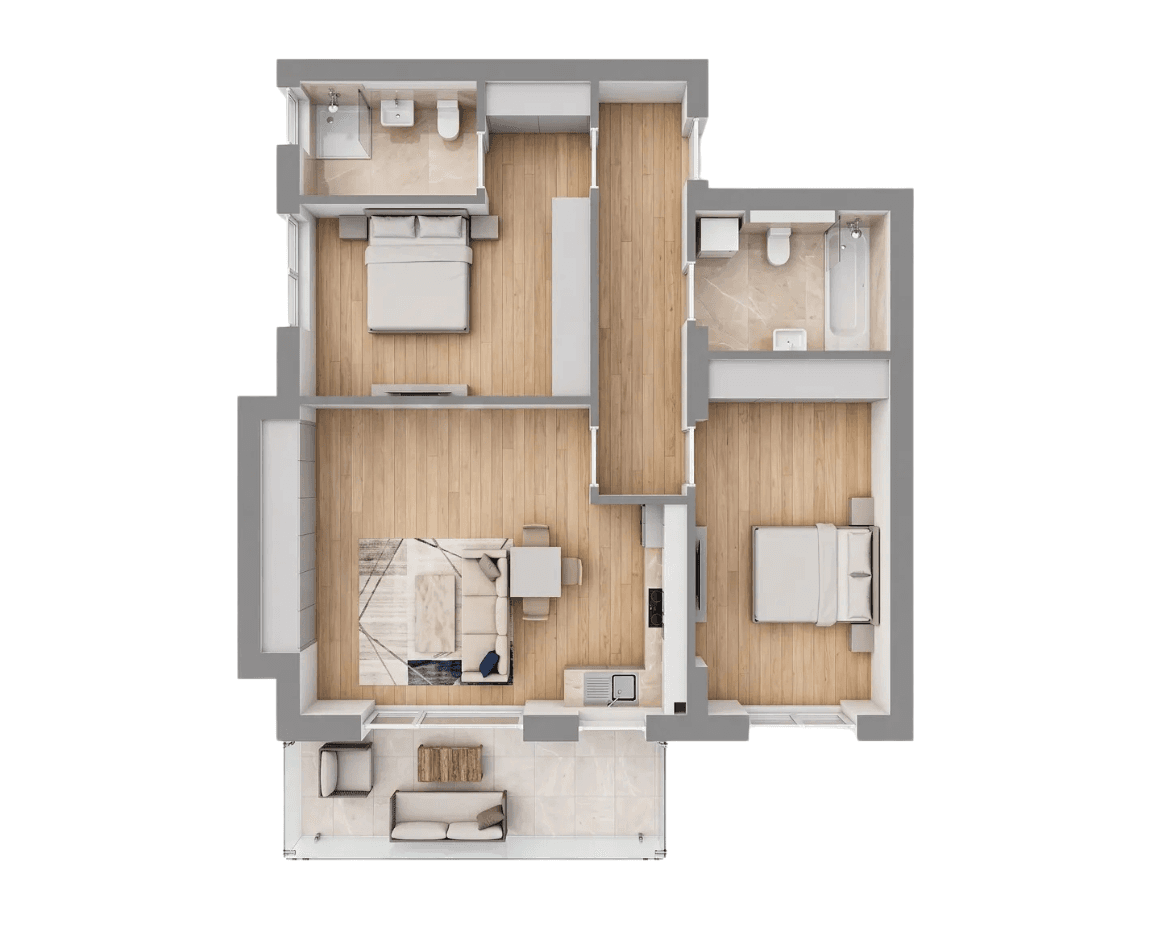 Plan apartament B31-3-2