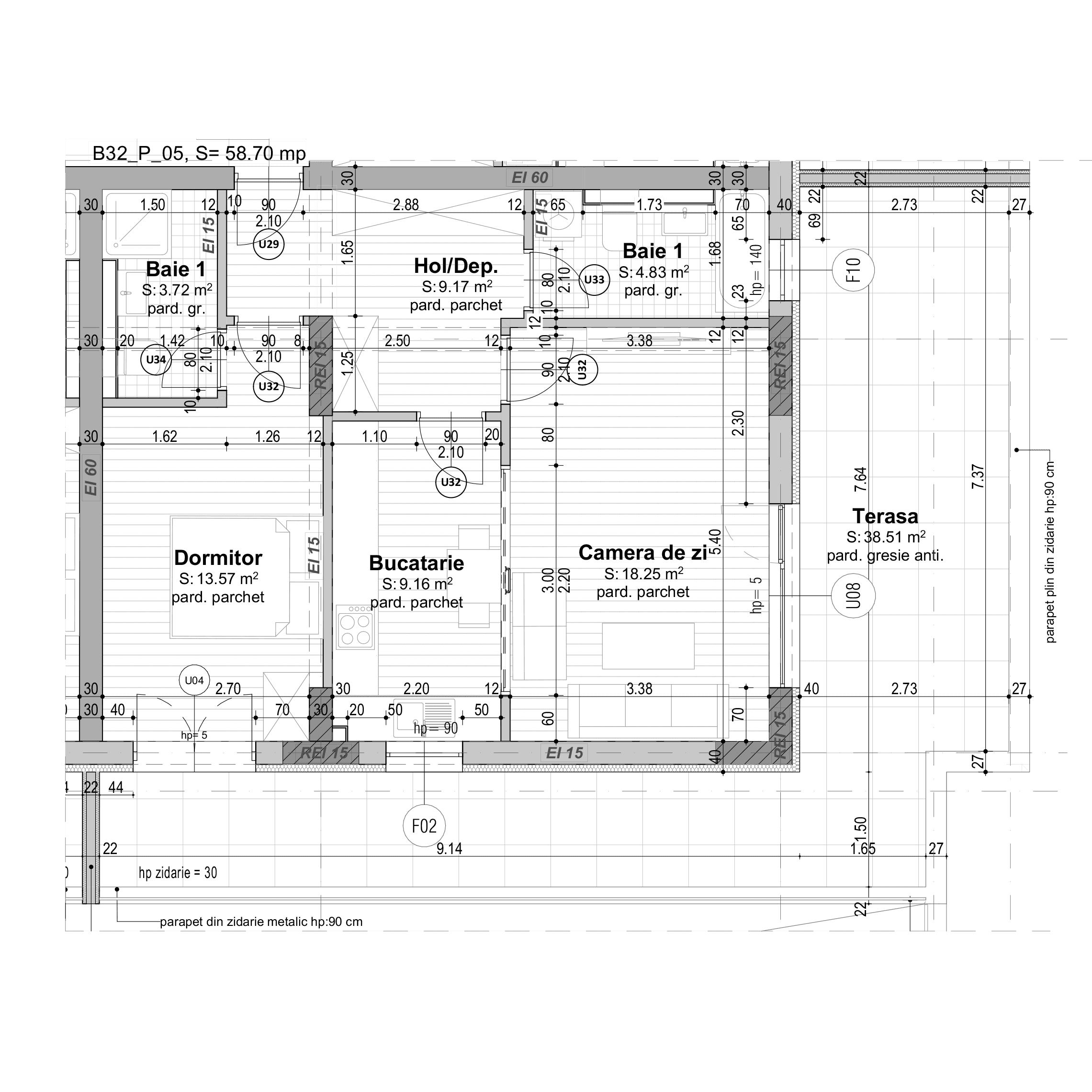 Plan apartament B32-P-5