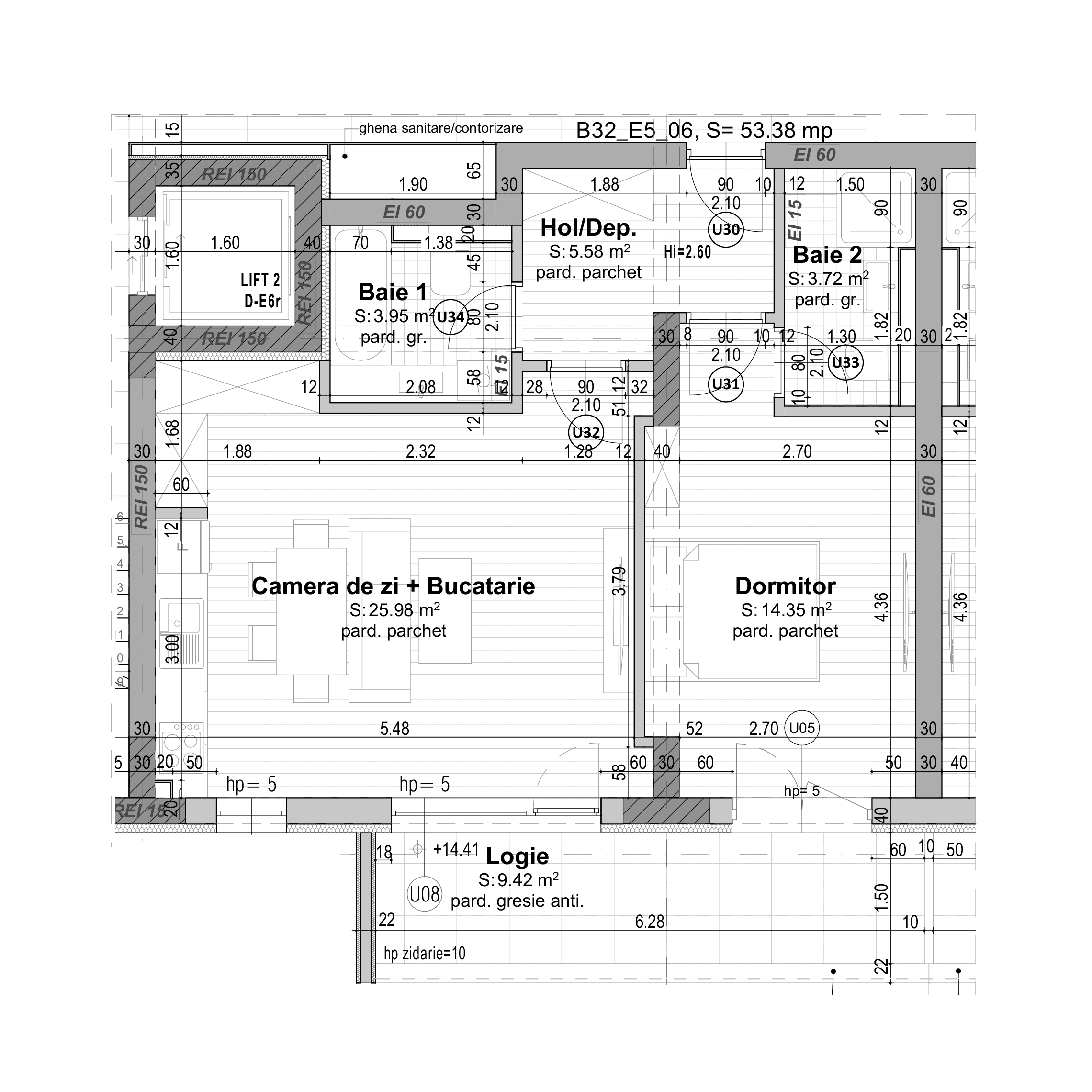 Plan apartament B32-1-6