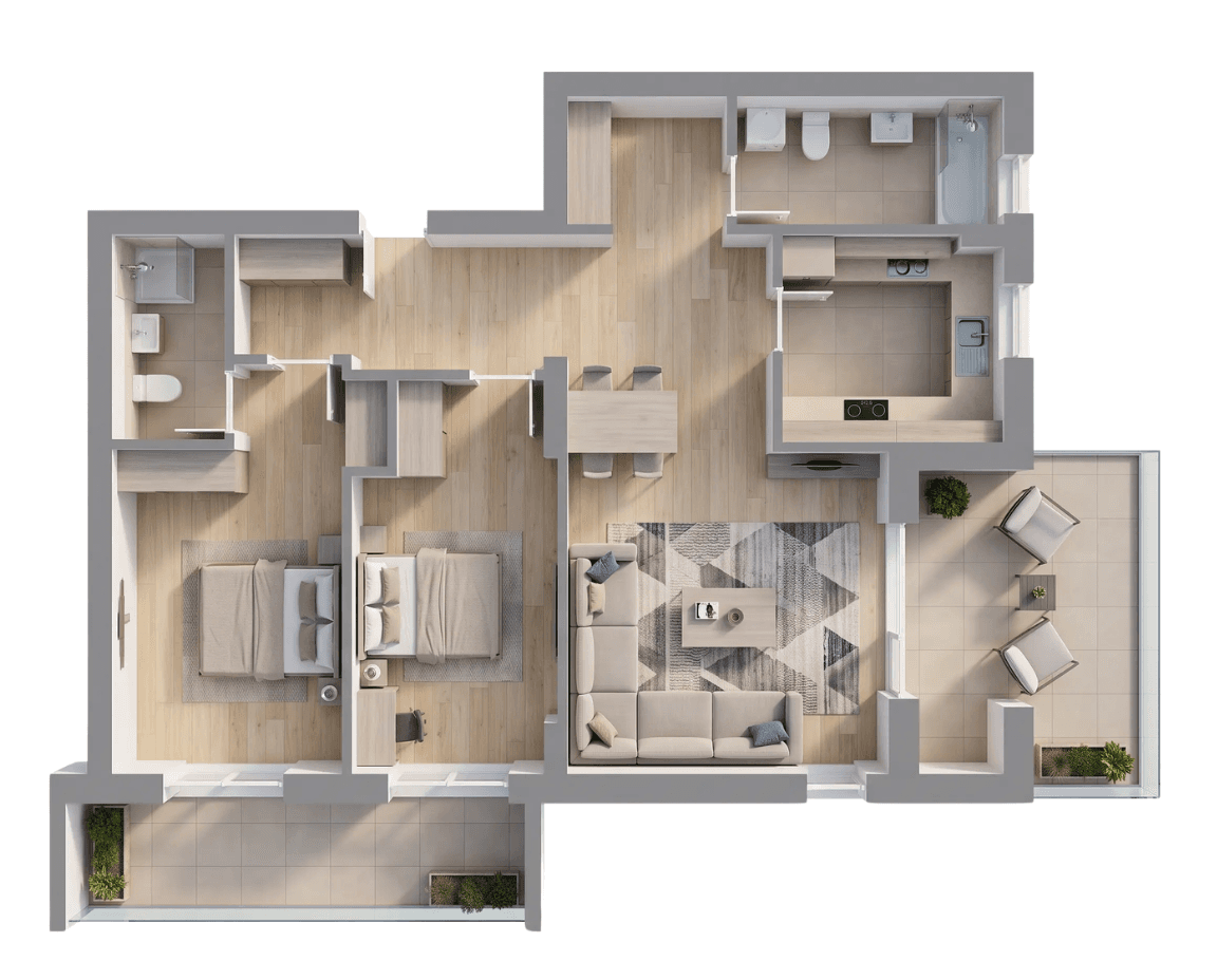 Plan apartament B30-1-3