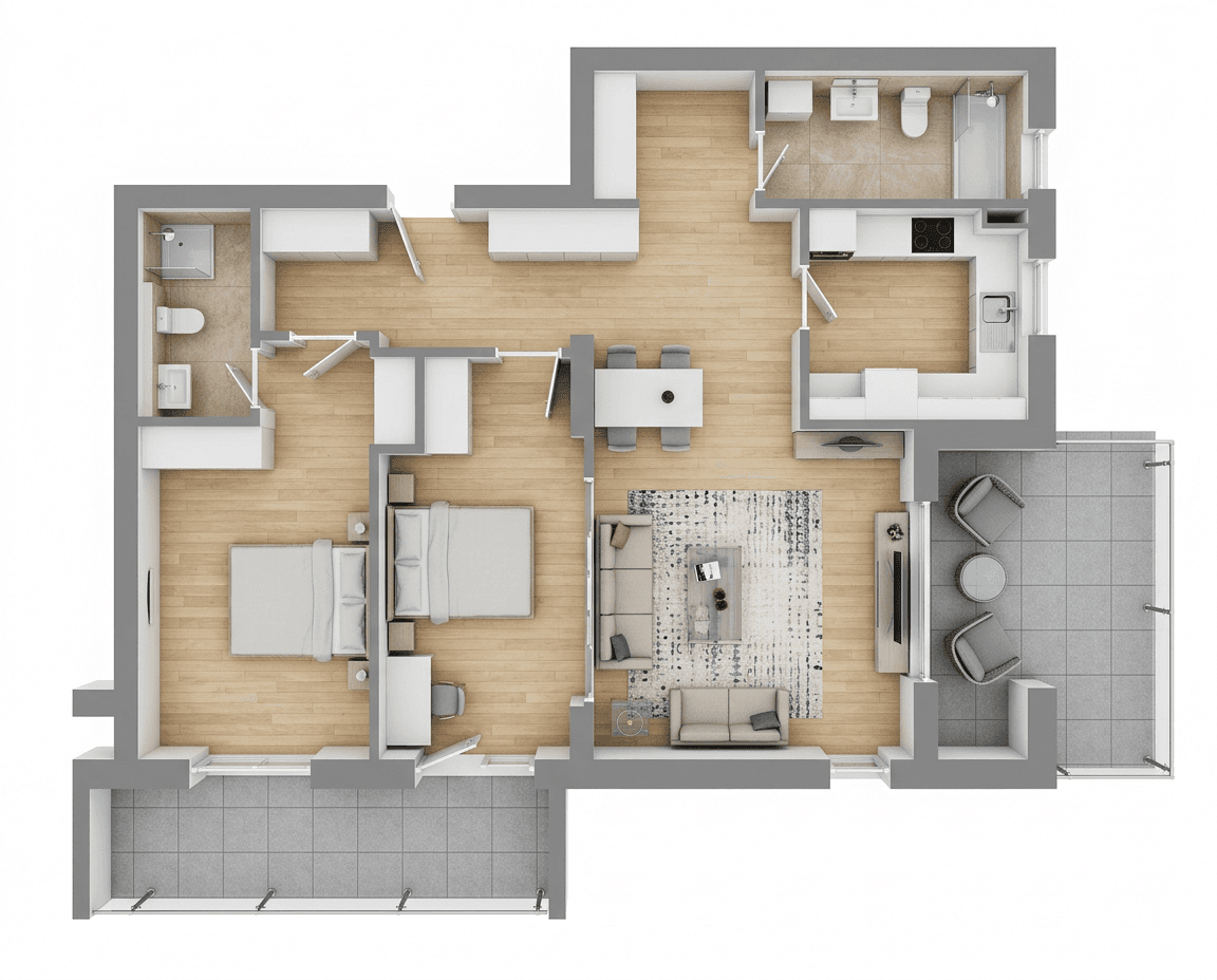 Plan apartament B30-2-3