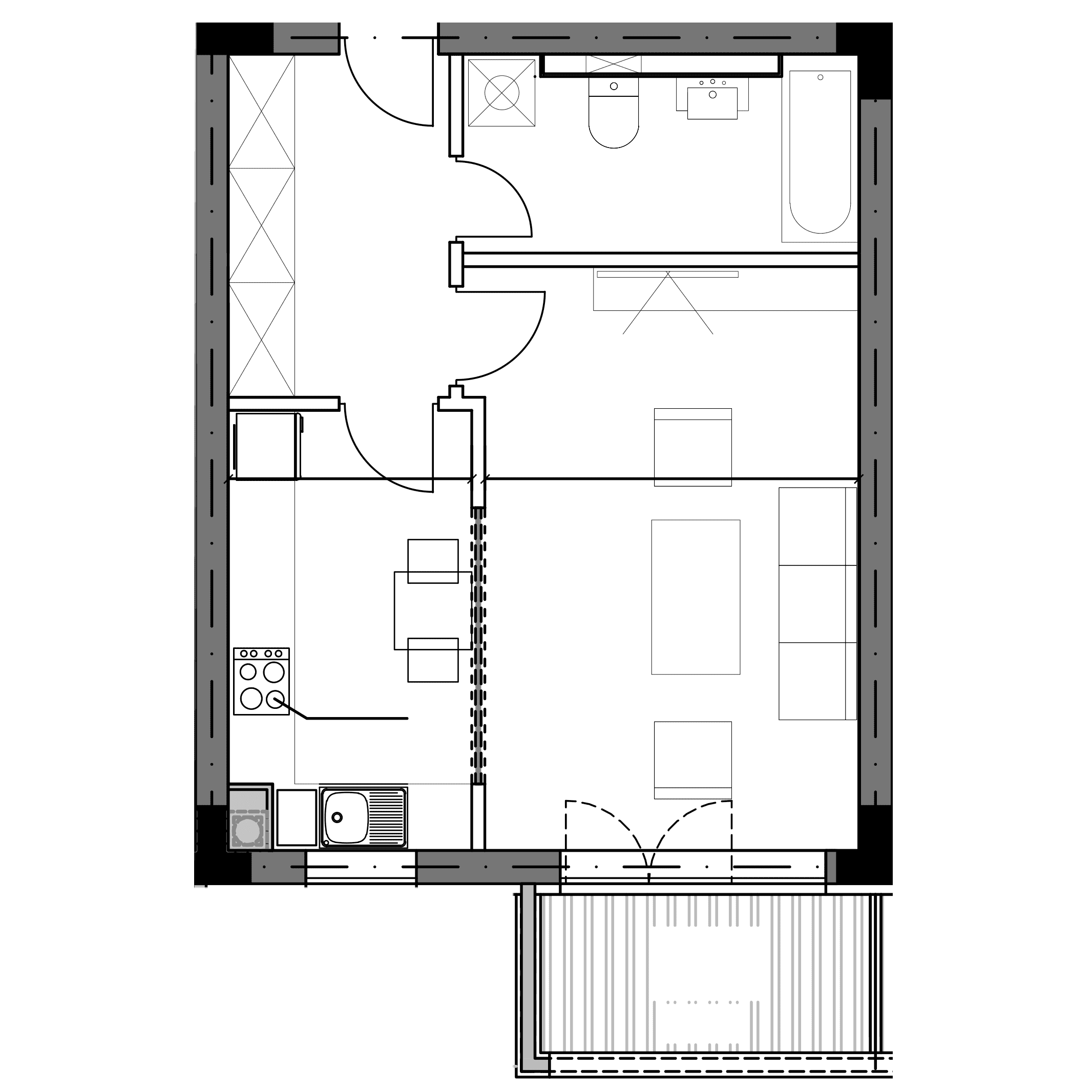 Plan apartament B6-E2-05