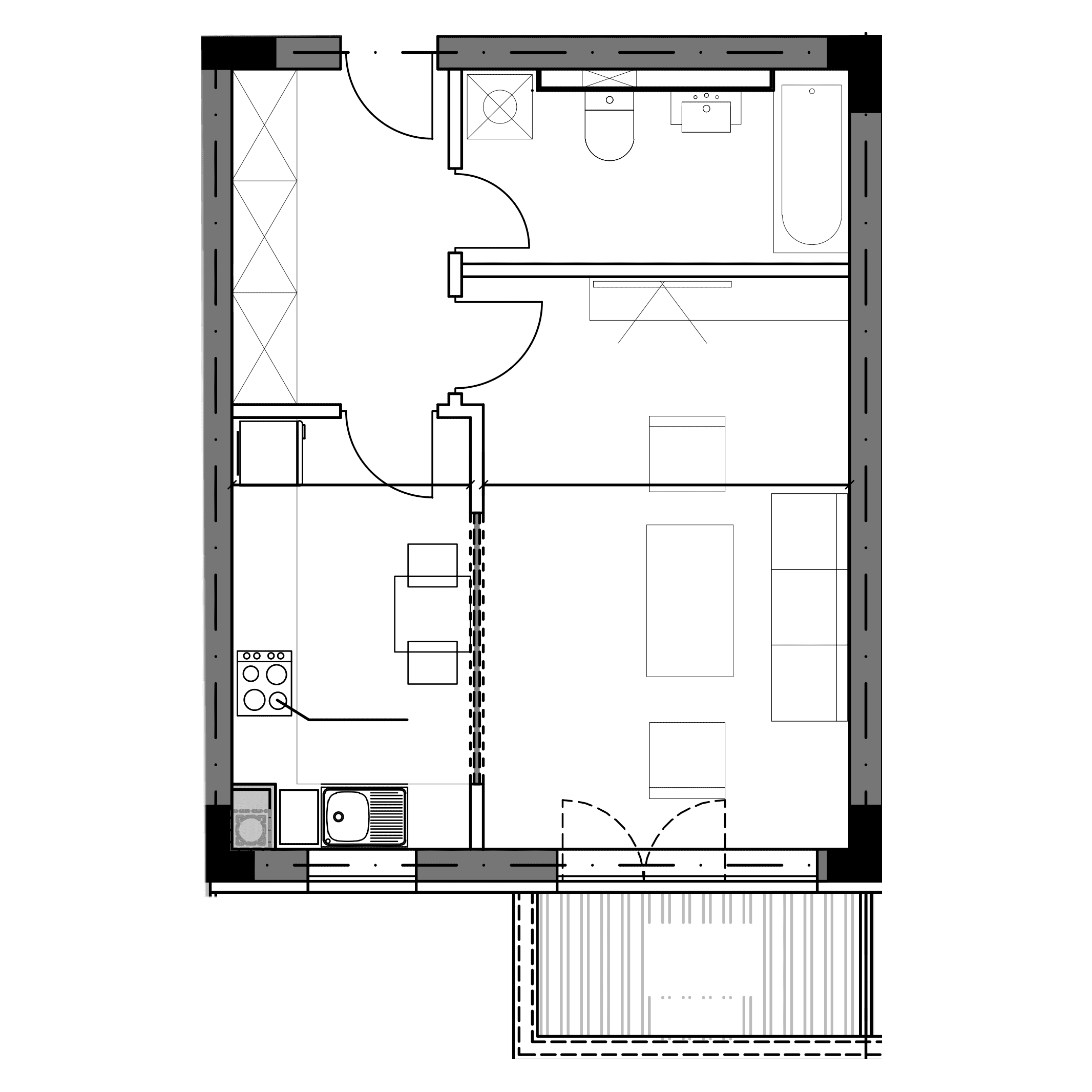 Plan apartament B6-E3-05