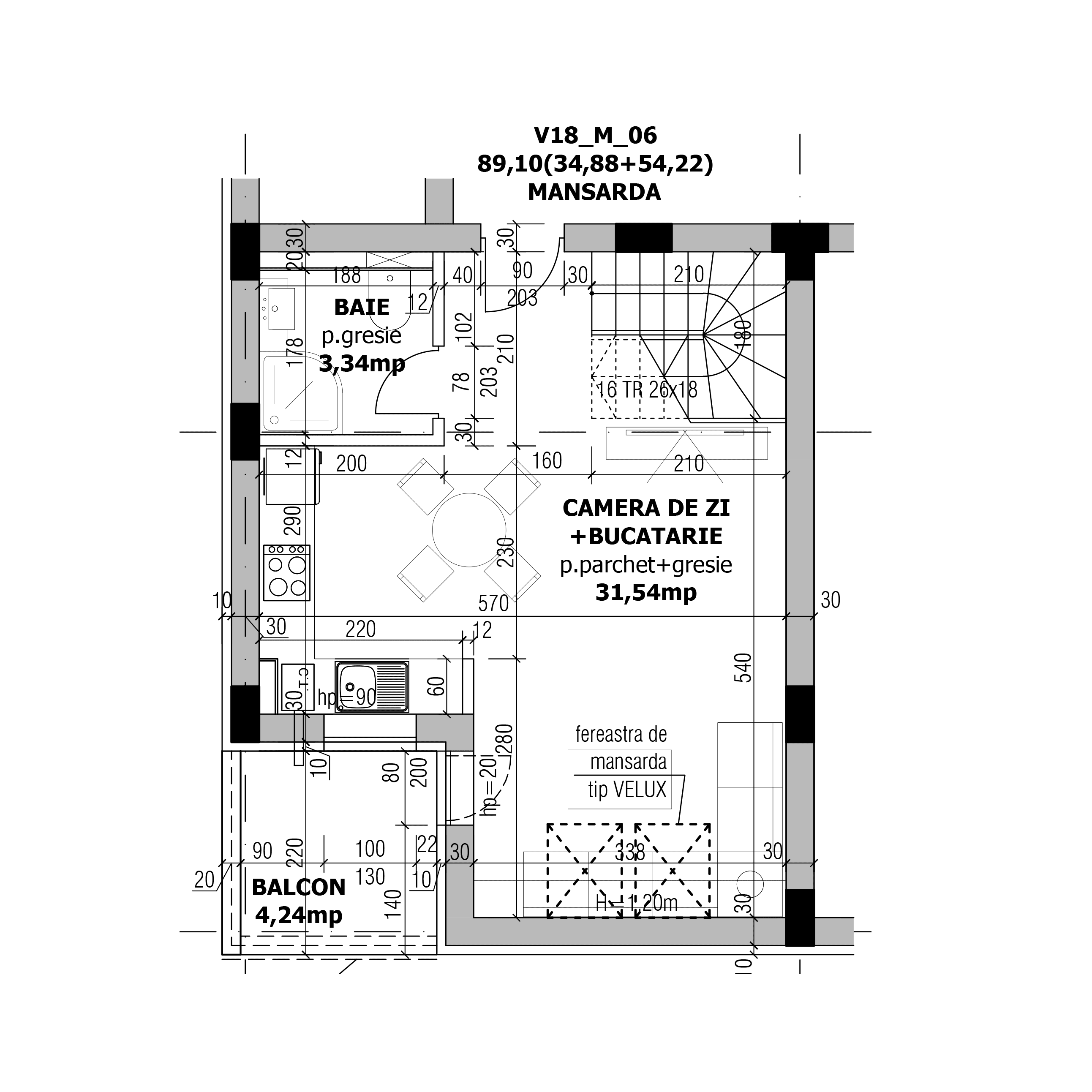 Plan apartament V18-M-4