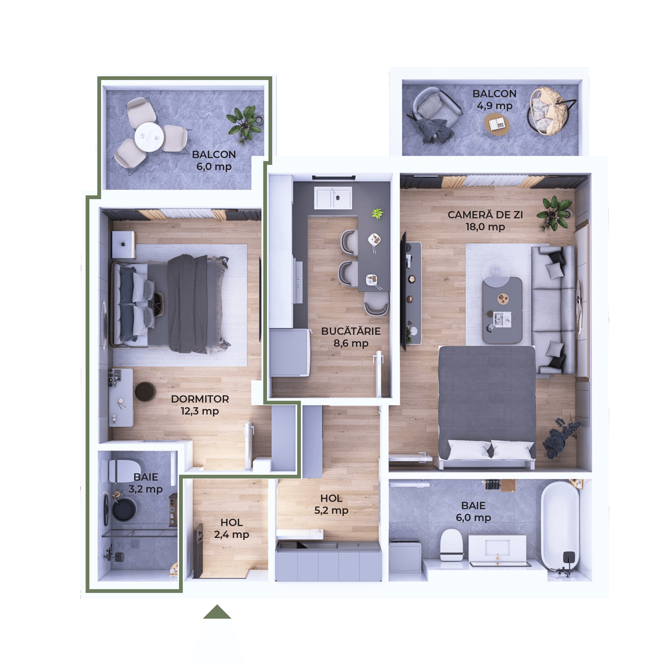 Plan apartament V27-2-2
