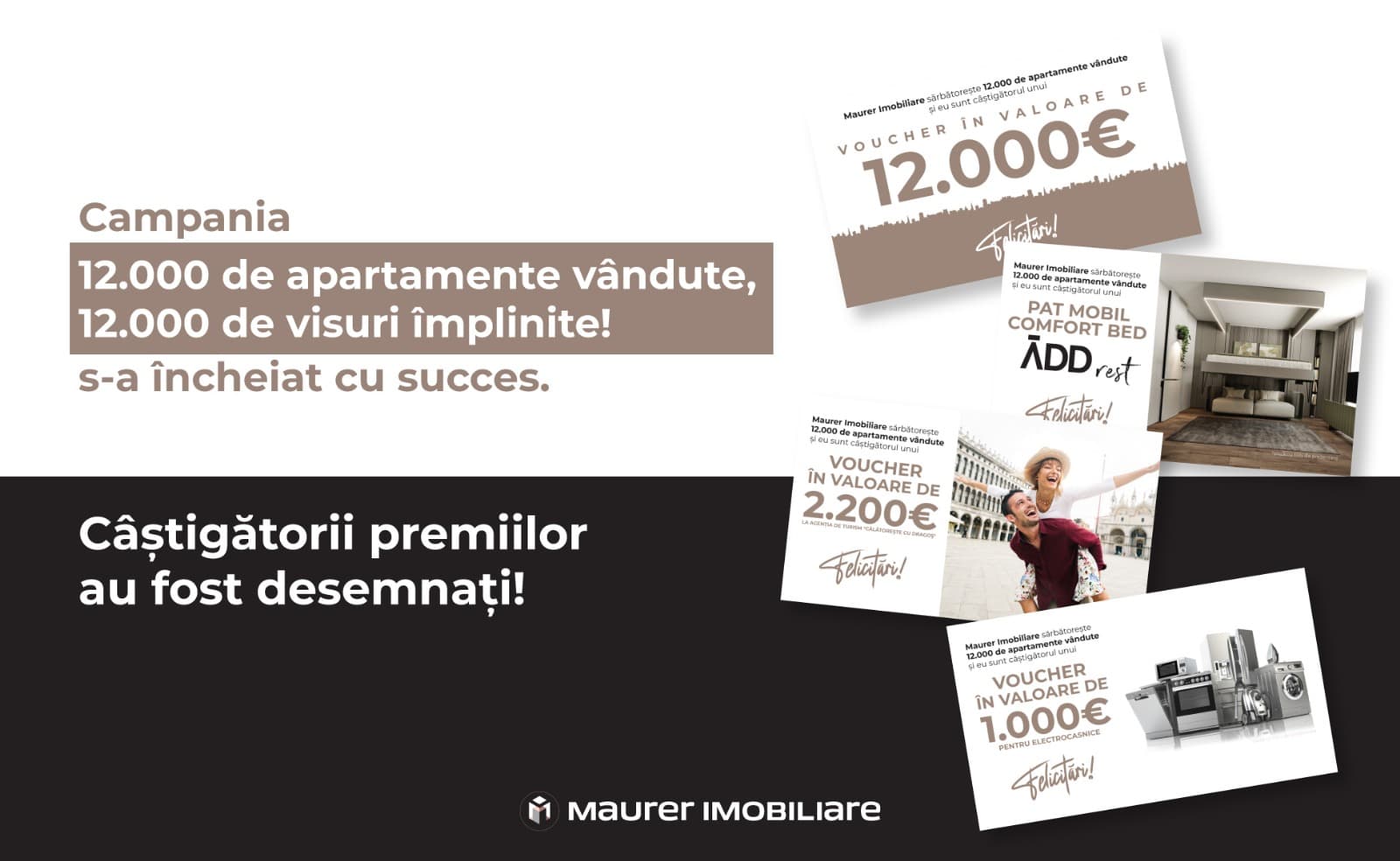 Imagine Campania „12.000 de apartamente vândute, 12.000 de visuri împlinite!” s-a încheiat cu succes. Câștigătorii premiilor au fost desemnați!